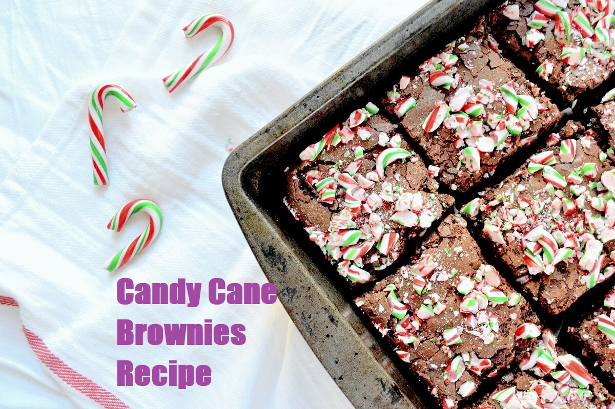 Candy Cane Brownies Recipe | peppermint candy cane brownies | peppermint topped brownies