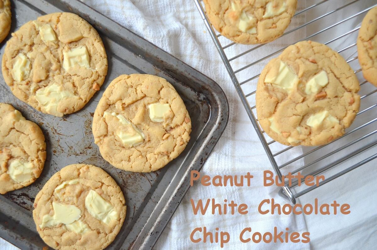 peanut butter white chocolate chip cookies | white chocolate peanut butter cookies